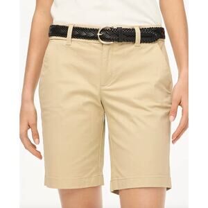 J.Crew 9" Frankie Bermuda Chino Short Cotton Mid Rise Tan Khaki Classic US 8